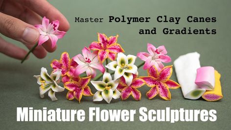 Contemporary Sculpture Art, Stephanie Kilgast, Flowers Lily, Polymer Flowers, Organic Sculpture, Clay Canes, Diy Doll Miniatures, Stargazer Lily, Polymer Clay Sculptures