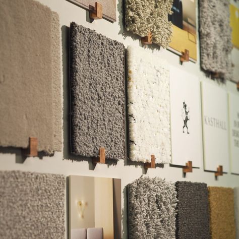 SFF18: Kasthall Launches the New Celebrates the Old and Embraces the Different Rugs Showroom Display, Rug Sample Display, Material Sample Display, Showroom Display Ideas, Material Showroom, Rug Display, Carpet Display, Rug Showroom, Material Display