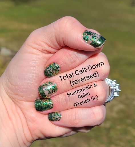 Palm Before The Storm Color Street, Green Color Street Nails, Emerald Satin Color Street, Color Street Negative Space Nails, Color Street Total Celt-down, Street Nails, Color Street Nails, Color Street, Class Ring