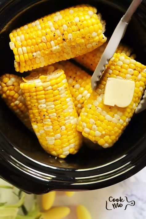 Slow Cooker Corn on the Cob Recipe - Cook.me Recipes Crock Pot Corn On The Cob, Slow Cooker Corn, Healthy Side Recipes, Crock Pot Corn, Corn On The Cob Recipe, Side Dishes For Ham, Party Side Dishes, Potluck Side Dishes, Bbq Side Dishes