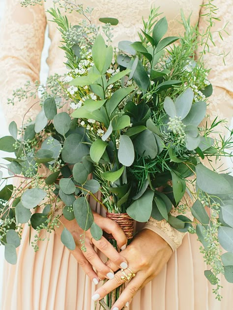 Ideas & Advice by The Knot Brides Wedding Bouquets, White Wax Flower, Bouquet Pastel, Greenery Wedding Bouquet, Green Wedding Bouquet, Wedding Flower Guide, Eucalyptus Bouquet, Greenery Bouquet, Green Bouquet