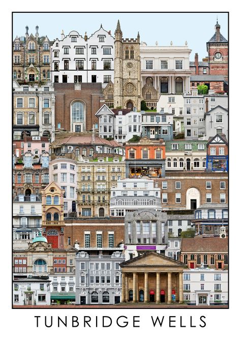 Photographic Collage, Tunbridge Wells, Architecture Drawing Art, Cityscape Art, Brooms, Drawing Art, Architecture Drawing, Cityscape, Art Drawings