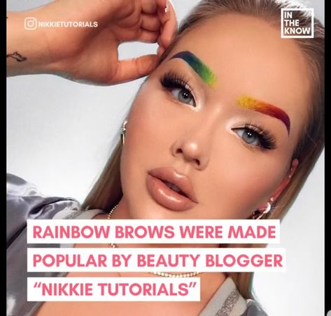 Rainbow eyebrows Rainbow Eyebrows, Nikki Tutorials, Tattoo Eyebrows, Rainbow Tattoo, Nikkie Tutorial, Rainbow Tattoos, Rainbow Makeup, Inspired Makeup, Barbie Life