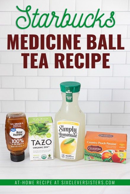 Starbucks Medicine Ball Recipe | Starbucks Medicine Ball Tea Recipe | Starbucks Medicine Ball Tea Recipe Tazo | Starbucks Medicine Ball Tea Recipe with Teavana | How to make a medicine ball tea at home for a fraction of the cost! Head to Six Clever Sisters for the recipe. Medicine Tea Recipe, Medicine Tea Starbucks, At Home Medicine Ball Tea, Diy Medicine Ball Tea, Diy Starbucks Medicine Ball, How To Make Starbucks Medicine Ball Tea, How To Make Medicine Ball Tea, Copycat Starbucks Medicine Ball Recipe, How To Make A Medicine Ball Starbucks