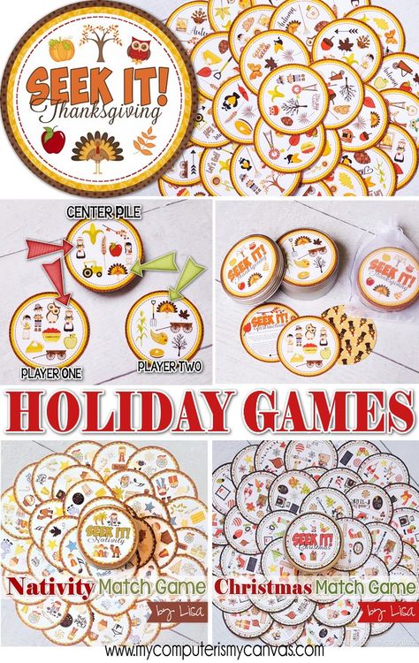 Classroom Fidgets, Games For The Holidays, Game Room Family, It Game, Holiday Games, Spot It, Fun Printables, Family Game, Printable Games