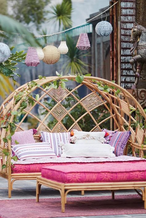 Best Outdoor Furniture From Anthropologie | 2022 | POPSUGAR Home Daybed Outdoor, Daybed Cushion, Hanging Furniture, Boho Outdoor, Outdoor Daybed, Outdoor Decorating, Have Inspiration, Day Bed, Outdoor Chair