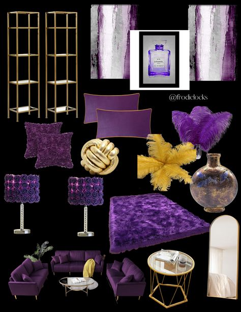 just a little inspo Purple And Gold Room Ideas, Purple And Gray Living Room, Purple Living Room Decor, Purple Themed Bedroom, Purple Living Room Ideas, Autumn Purple, Gray Living Room, Purple Living Room, Purple Room