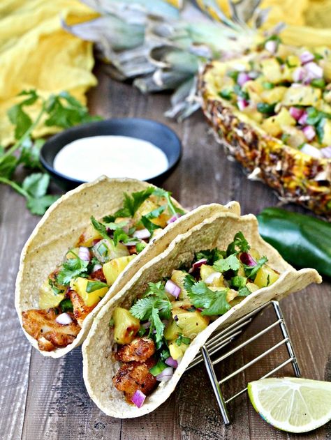 Best Fish Tacos with Pineapple Salsa - Foodie Physician Fish Tacos With Pineapple Salsa, Grilled Pineapple Salsa Recipe, Pineapple Fish, Tacos With Pineapple Salsa, Cod Fish Tacos, Tacos With Pineapple, Grilled Pineapple Salsa, Pineapple Salsa Recipe, Easy Fish Tacos