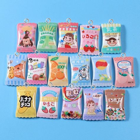 Candy Keychain, Chips Potato, Summer Fashion Dresses Casual, Emo Accessories, Cute Emo, Mini Things, Peach Orange, Resin Charms, Charm Rings