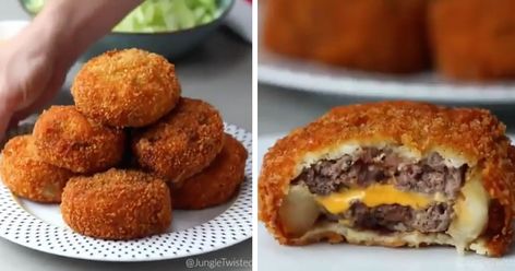 Big Mac onion rings. Onion rings made out of Big Macs - 9GAG Onion Ring Recipes, Onion Rings Easy, Stuffed Onion Rings, Ring Recipes, Crazy Cake Recipes, Onion Rings Recipe, Onion Ring, Easy To Cook Meals, Sport Food