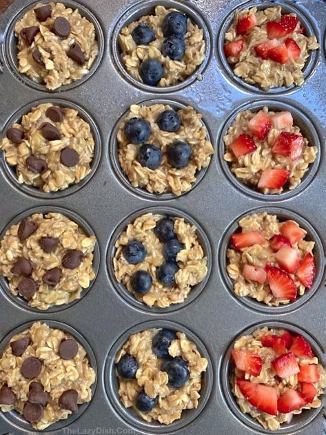 Healthy Banana Oat Muffins (3 Ingredients) - The Lazy Dish Healthy Banana Oat Muffins, The Lazy Dish, Banana Oat Muffins Healthy, Lazy Dish, Healthy Breakfast Alternatives, Banana Oat Muffins, Banana Oat, Oat Muffins, Healthy Banana