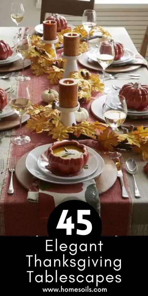 Elevate your holiday gathering with 45 elegant Thanksgiving tablescapes, featuring chic centerpieces, seasonal decor, and stylish place settings. Create a stunning dining experience—explore all the ideas on our site! Elegant Thanksgiving Tablescapes, Thanksgiving Tablescapes Elegant, Chic Centerpieces, Thanksgiving Table Settings Elegant, Elegant Thanksgiving Table, Elegant Thanksgiving, Thanksgiving Dishes, Antique Dishes, Thanksgiving Table Settings