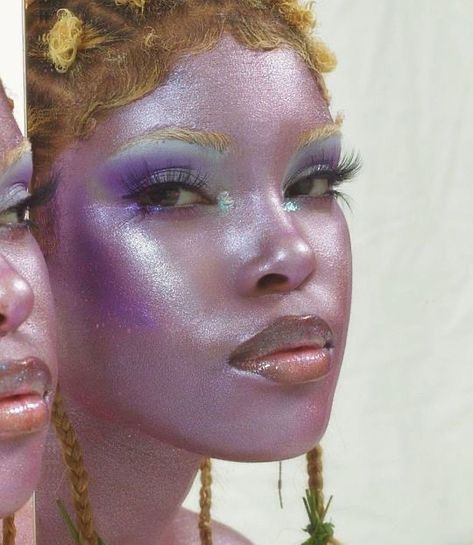 Purple Alien Makeup, Slay Pictures, Alien Hair, Alien Makeup, Alien Life, Alien Face, Alien Costume, Looks Black, Fantasy Makeup