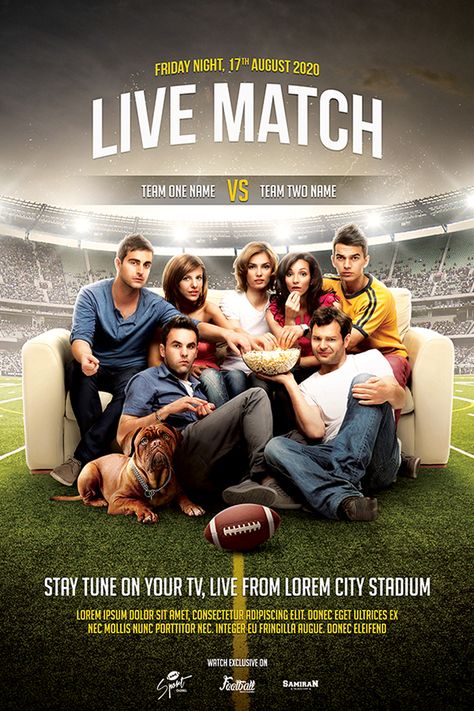 Live Match Football Flyer Template Cricket Posters, Flyer Templates Design, Hotel Ads, Poster Template Free, Live Match, Graphic Design Brochure, Publicidad Creativa, Flyer Layout, Good Day Song