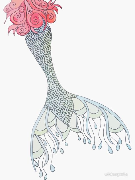 Mermaid Fin Drawing, Mermaid Tail Art, Mermaid Tail Drawing, Mermaid Tail Tattoo, Mermaid Outline, Coastal Creations, Ocean Ideas, Mermaid Sketch, Mermaid Fin