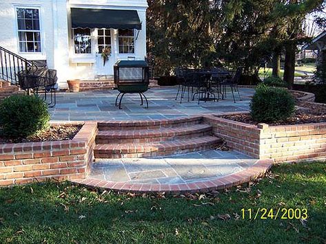 Brick Patio Steps, Brick Patio Wall, Front Decks, Lake Porch, Brick Walkways, Outdoor Patio Pavers, Slate Patio, Brick Steps, Saint Louis Missouri