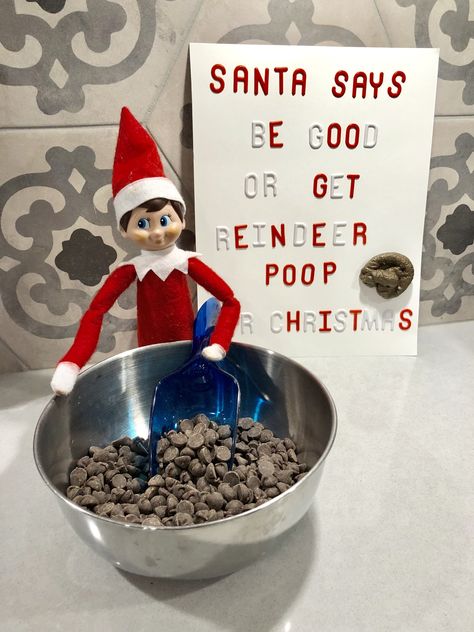 Elf On The Shelf Reindeer Poop, Elf Ideas Easy Funny, Pancake Ideas, Reindeer Pet, Reindeer Poop, Elf Shenanigans, Elf Ideas Easy, Elf Pets, Elf On Shelf