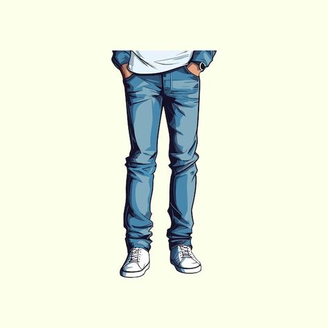 Vector jeans vector clip art illustratio... | Premium Vector #Freepik #vector #blue #texture #modern #vintage Jean Illustration, Fencing Logo, Jeans Illustration, Denim Jacket And Jeans, Man Vector, Bottle Diy, Man Illustration, Blue Texture, Man Logo