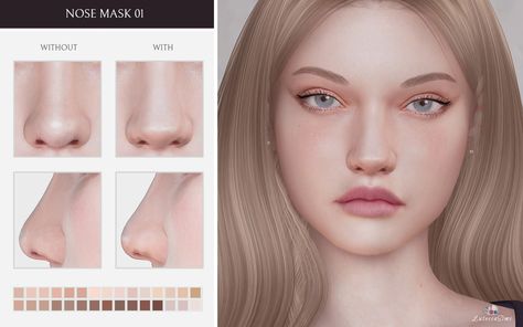 Sims 4 Cc Female Nose, Sims 4 Lip Mask, Sims 4 Nose Mask, Sims 2 Cc, Sims 3 Cc, The Sims 4 Skin, Skin Details, Sims 4 Cc Makeup, Sims 4 Body Mods