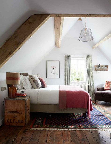 Farmhouse Loft, Artist Residence, Huge Bed, Inglenook Fireplace, Best Boutique Hotels, Attic Bedroom, Stone Cottage, Traditional Interior, Bedroom Diy