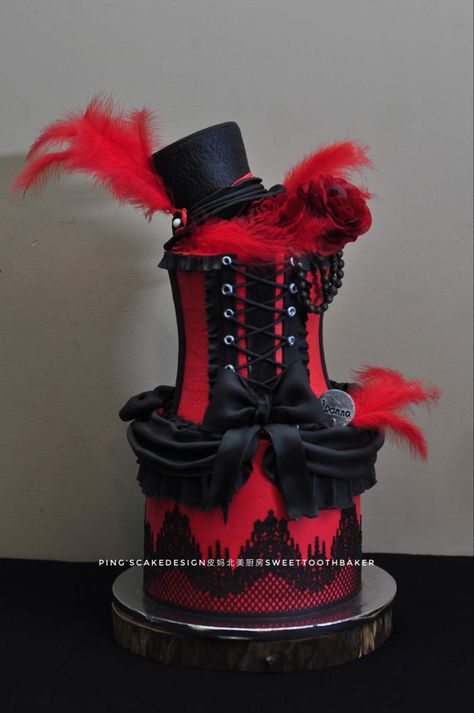 Fashion Theme Cake, Burlesque Theme, Decor Tort, Fashion Themes, Theme Cake, Themed Cakes, Funk, Pink Black, Black Pink