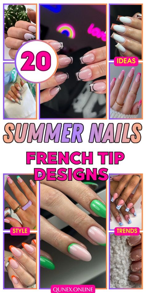 Keep it chic and simple with simple short nail designs summer French tip! Explore easy and stylish options for a trendy summer manicure. Short Summer French Nails, Summer French Manicure Designs, Trendy Summer Nails French Tip, Simple Short Nail Designs Summer, Simple Short Nail Designs, Short Nail Designs Summer, Summer French Tips, Summer French Tip Nails, Summer French Manicure