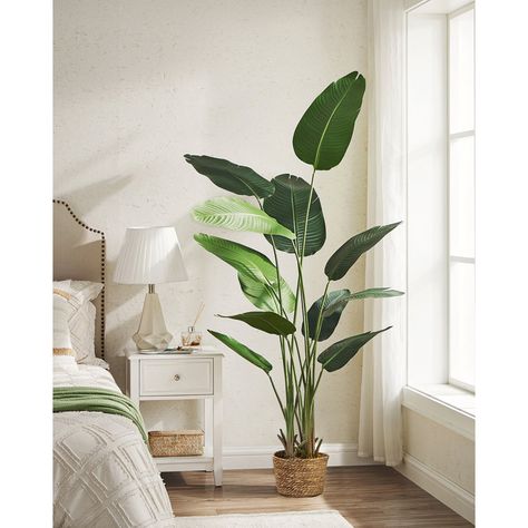 Primrue 71" Faux Banana Leaf Tree with Planter Basket & Reviews | Wayfair Banana Leaf Tree, Wall Carvings, Fig Plant, Planter Basket, Fiddle Leaf Fig Tree, Silk Tree, Geometric Wall Decor, Palm Plant, Banana Tree