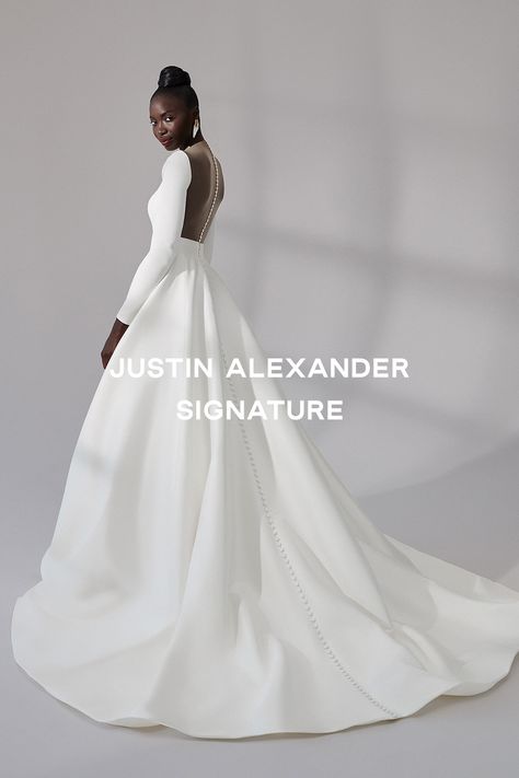 Justin Alexander Signature, Modern Wedding Gown, Long Sleeve Ball Gowns, Modest Bridal, Contemporary Bridal, Bridal Ball Gown, Justin Alexander, Stunning Wedding Dresses, Wedding Inspirations