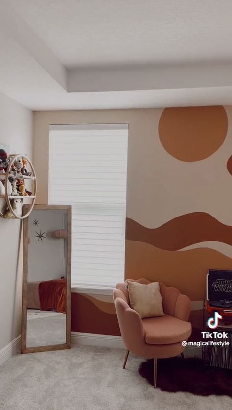 Mandalorian Room Ideas, Tatooine Inspired Bedroom, Star Wars Home Aesthetic, Tatooine Wall Mural, Star Wars Aesthetic Bedroom, Tatooine Aesthetic Bedroom, Tatooine Nursery, Star Wars Room Decor Aesthetic, Tatooine Bedroom