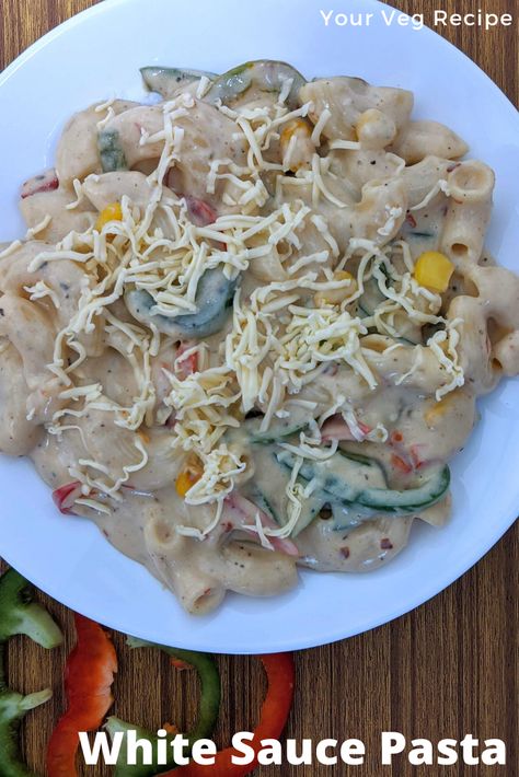 This creamy and cheesy white sauce pasta is a made with pasta, white sauce and sautéed vegetables. It’s super easy to make and tastes absolutely delicious. Enjoy this pasta for dinner with family and friends. #pasta #whitesauce #Whitesaucepasta #Vegetarianrecipes #ItalianFood #ItalianRecipes #PastaRecipes #Recipes #jainRecipes #JainFood Pasta White Sauce, Great Pasta Recipes, White Gravy Recipe, White Pasta Sauce Recipe, Pasta For Dinner, Dinner With Family, Veg Recipe, Jain Recipes, Best Pasta Dishes