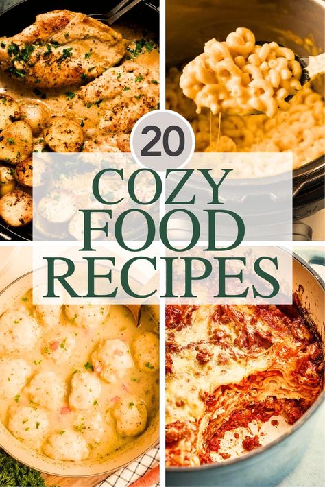 20 Comfort Food Recipes. Winter Dinner Ideas, White Chicken Lasagna, Yummy Noodles, Winter Warmers Recipes, Winter Meals, Cold Weather Food, Jambalaya Recipe, Hearty Comfort Food, Winter Dinner Recipes