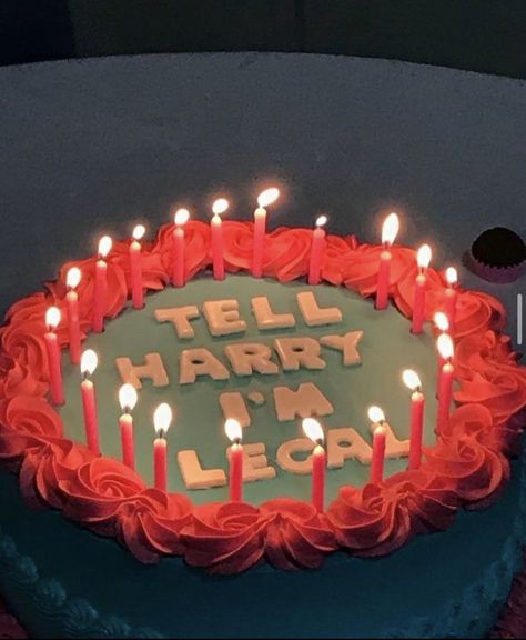 Tell Harry Im Legal, Funny 18th Bday Cakes, 18cake Birthday, 18th Birthday Cake Harry Styles, Harry Birthday Cake, Im Legal Birthday Cake, I’m Legal Birthday Cake, 18th Birthday Cakes Aesthetic, Aesthetic Cakes For 18th Birthday