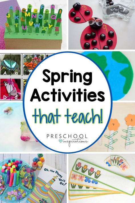 Spring Activities For Preschoolers Ideas, Spring Homeschool Preschool, Spring Social Studies Activities Preschool, Spring Indoor Activities For Preschool, Spring Preschool Projects, April Learning Activities, Spring Hands On Activities For Preschoolers, Spring For Preschool Activities, Spring Break Preschool Activities