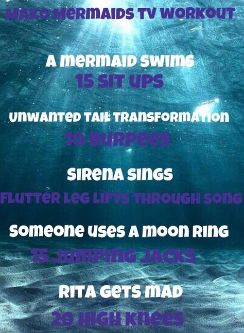 Tv Workout, Movie Workouts, Tv Workouts, H2o Mermaids, Workout Goals, Mako Mermaids, Mermaid Swimming, Life Styles, At Home Workout Plan