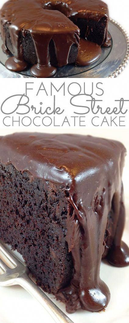 Dense Chocolate Cake, Cake Dessert Recipes, Brick Street, Ganache Frosting, Baking Cocoa, Best Chocolate Cake, Oreo Dessert, Think Food, Hot Fudge