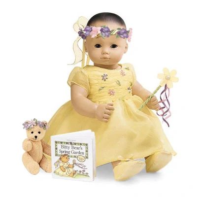 Satin Slippers, Garden Coloring, Yellow Satin, Garden Fairy, Bitty Baby, Baby Outfit, Baby Outfits, Spring Garden, Pale Yellow