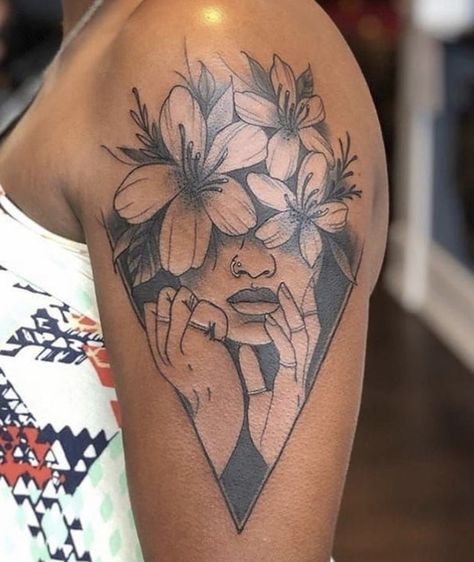 Follow me @dabrat for more 🤍 Afro Tattoo, Black People Tattoos, Dark Skin Tattoo, African Tattoo, Snakebites, Black Girls With Tattoos, Theme Tattoo, Inspiration Tattoos, Tattoos For Black Skin