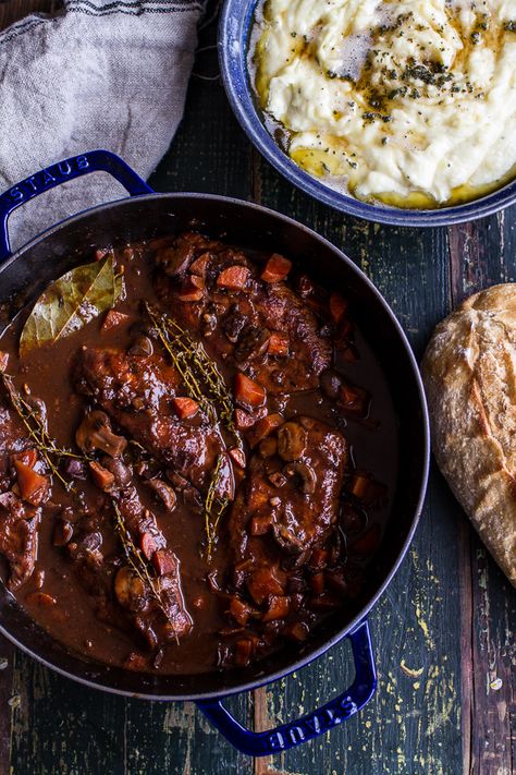 One-Pot 45 Minute Coq au Vin with Brown Butter Sage Mashed Potatoes | halfbakedharvest.com @hbharvest Brown Butter Sage, Cozy Winter Recipes, Easy French Recipes, Traditional French Recipes, Classic French Dishes, One Pot Dinners, French Recipes, Dinners To Make, French Dishes