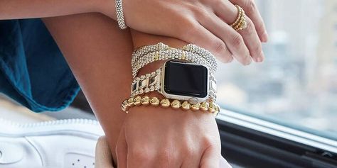 We've hand-picked the best designer Apple Watch bands from brands like Kate Spade, Michele & more that will take your tech from gear to glam. Apple Watch Bracelet Band, Apple Watch Bands Fashion, Women's Watch Bands, Apple Watch Bands Women, Apple Watch Fashion, Lagos Jewelry, Best Apple Watch, Apple Watch Bracelets, Look Office