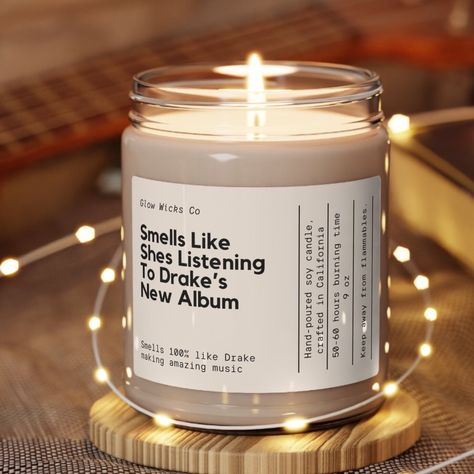 Smells Like She is Listening to Drakes New Album Cande, Drake, for All the Dogs, Soy Candle, Merch, Gift for Her - Etsy Drake Gifts, Dec 26, Tonka Bean, The Dogs, Natural Essential Oils, Fragrance Notes, Soy Candle, Natural Soy Wax, Love Gifts