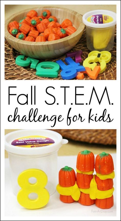 Fall S.T.E.M. Challenge for Kids - Pumpkin Math and Engineering Pumpkin Literacy, Pumpkins Preschool, Pumpkin Math, Kindergarten Stem, Preschool Stem, Pumpkin Activities, Engineering Challenge, Fall Stem, Fall Kindergarten