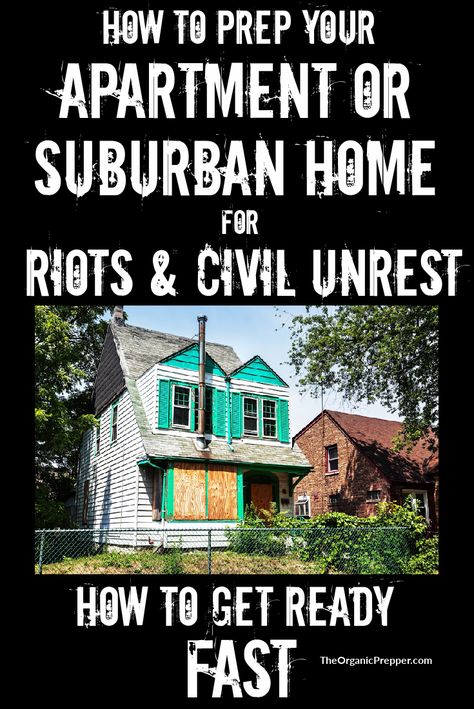 Lately, there's not always a lot of warning before riots and civil unrest erupt, and it's not just happening in big cities. Here's how to get ready FAST. | The Organic Prepper #riot #protest #civilunrest #prepper #survival #urbansurvival via @theorganicprepper Civil Unrest Survival, Apartment Prepping, Civil Unrest, Suburban Home, Self Sustaining, Big Cities, Urban Survival, Prepper Survival, Video Ideas