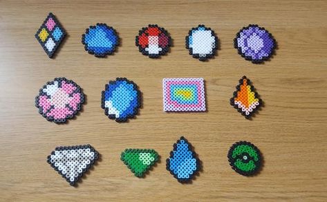 Steven Universe gems pixel art | Magnet keychain phone charm badge pin | Pearl garnet ruby sapphire Rave Bae, Pokemon Cross Stitch Patterns, Geek Christmas, Perler Creations, Keychain Phone, Pearl Beads Pattern, Fuse Bead Patterns, Pixel Art Templates, Perler Bead Templates