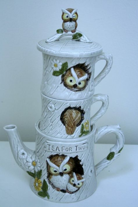 Owl Mugs, Owl Kitchen, Owl Collection, Tea For Two, Hoot Owl, Owl Crafts, Tea For One, Owl Decor, Coffee Pots