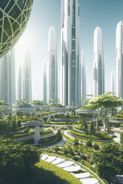 Futuristic Cities, Scifi City, Sci Fi Background, Ancient Greek City, City Scapes, Future Buildings, Eco City, Sci Fi City, Futuristic Home