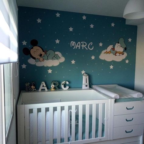 Disney Baby Rooms, Mickey Mouse Nursery, Baby Corner, Baby Nursery Inspiration, Redecorating Ideas, Baby Boy Bedroom, Baby Nursery Themes, Manhattan Project, Nursery Room Design