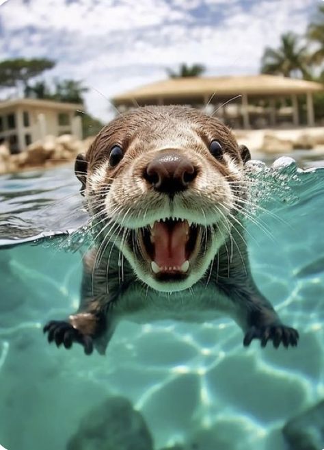 An Animal, Swimming, Funny, Water, Animals