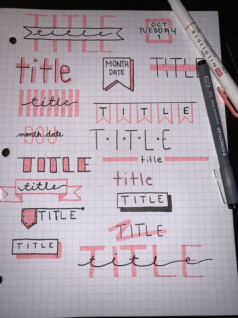 School Notes Title Ideas, Cool Ways To Write Your Name, Monthly Step Tracker, Monthly Title Page, Notes Design Ideas, 2024 Bullet Journal, Step Tracker, Daily Tracker, Need Attention