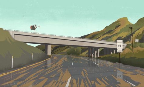 Highway Drawing Simple, Highway Drawing, Highway Illustration, Reference Art, Drive Safe, Landscape Painting, Ipad Pro, Drawing Reference, Landscape Paintings