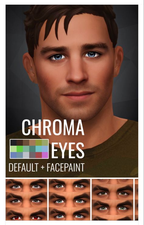 Cc Eyes, Sims 4 Anime, Chaos Theory, Sims 4 Cas, Sims 4 Game, Ts4 Cc, Maxis Match, Sims Cc, Face Painting